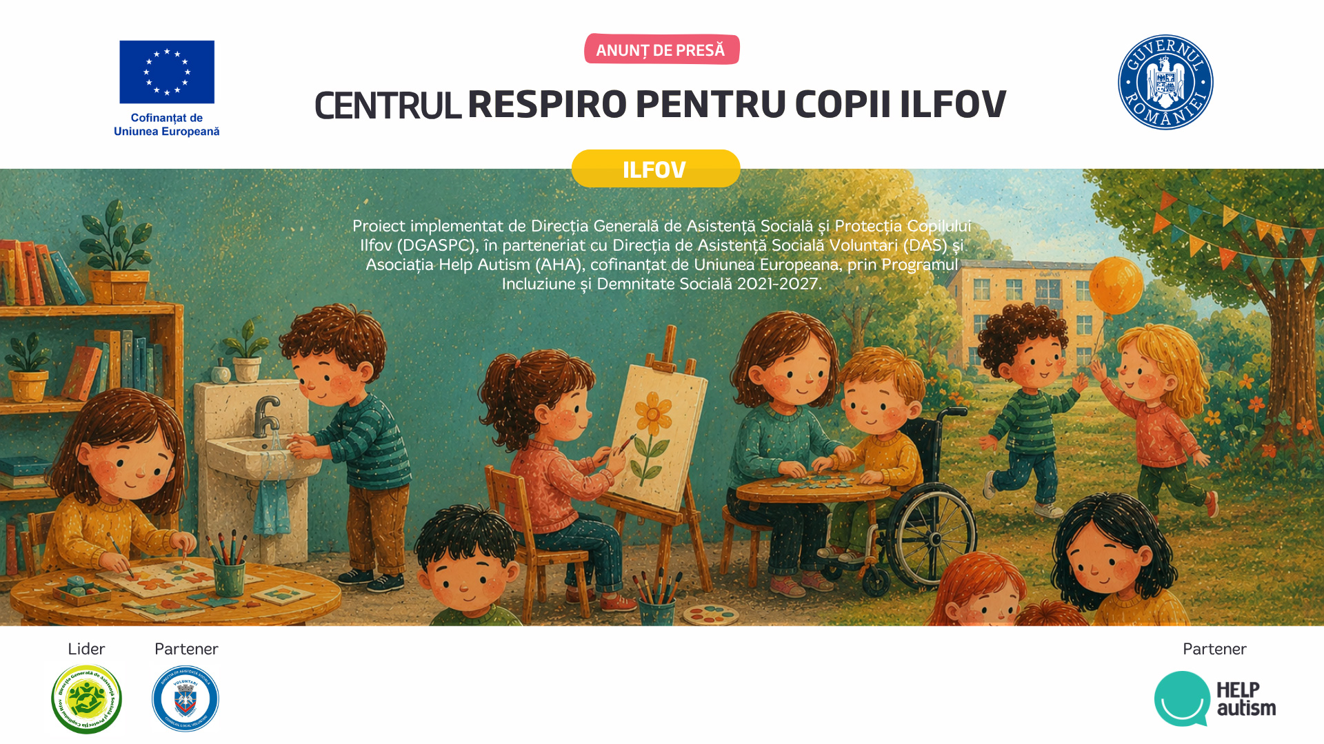 Anunt Centrul Respiro pentru Copii Ilfov