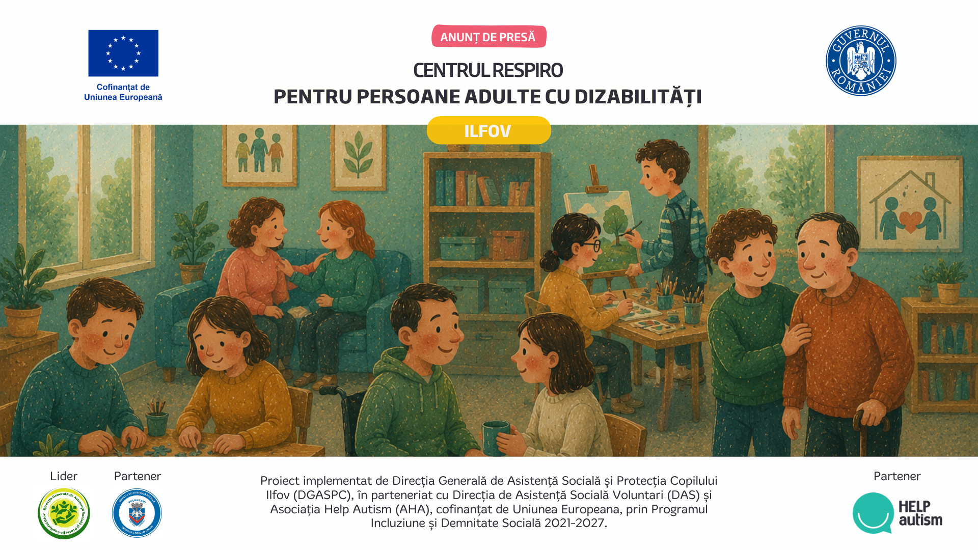 Anunt Centrul Respiro pentru persoane adulte cu dizabilitati Ilfov